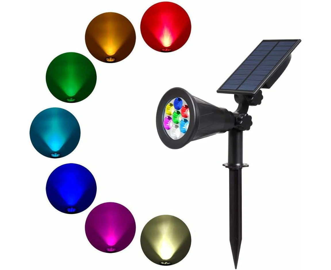 Solar Lights, 2 in 1 Waterproof Wireless Solar Garden Lights, 7 Colors Changing, 2 Lighting Modes, Security Lighting for Yard, Lawn, Pathway