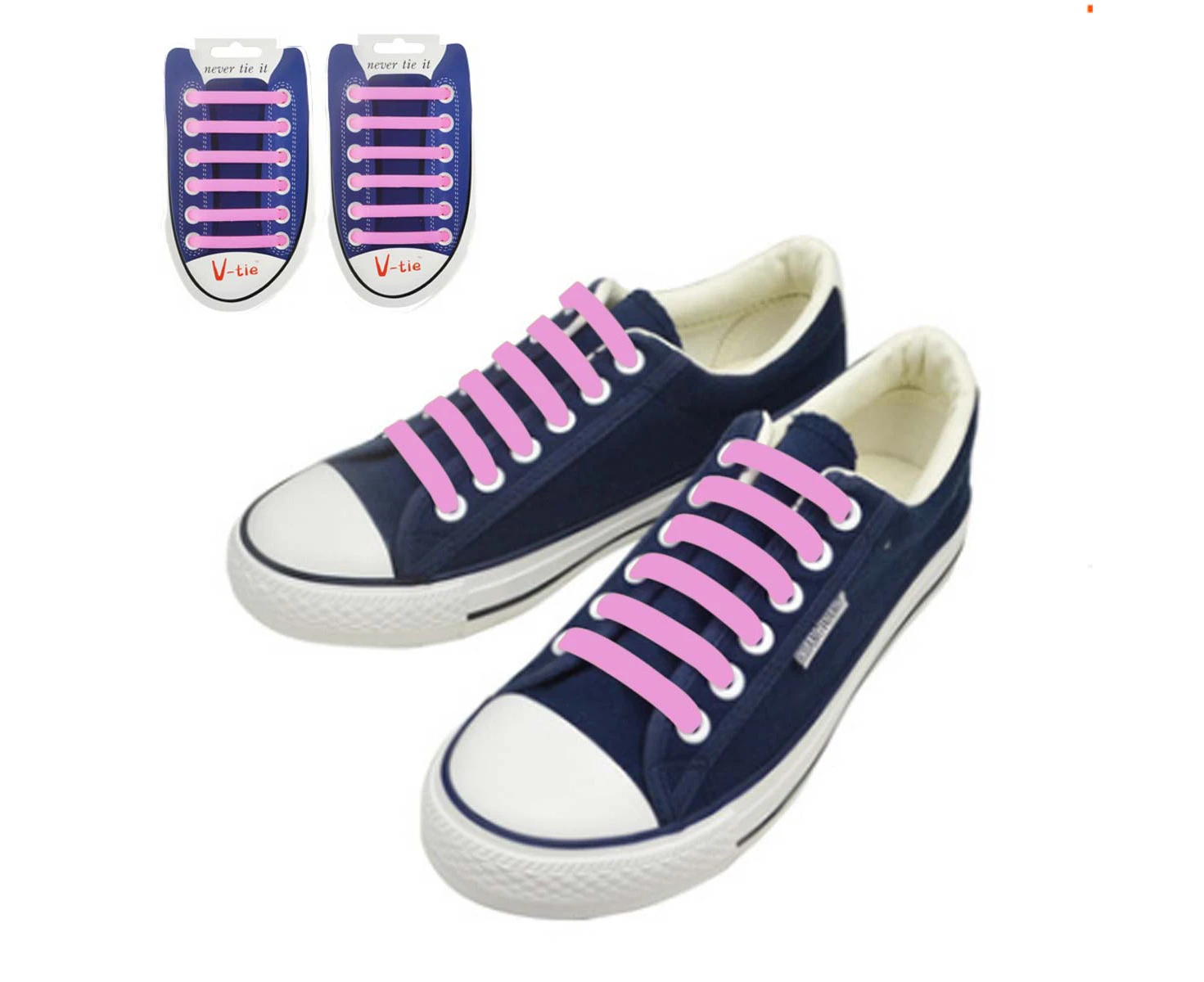 Luminous Easy Lazy No Tie Elastic Silicone Shoe Laces Shoelaces Adult Unisex - Luminous Pink