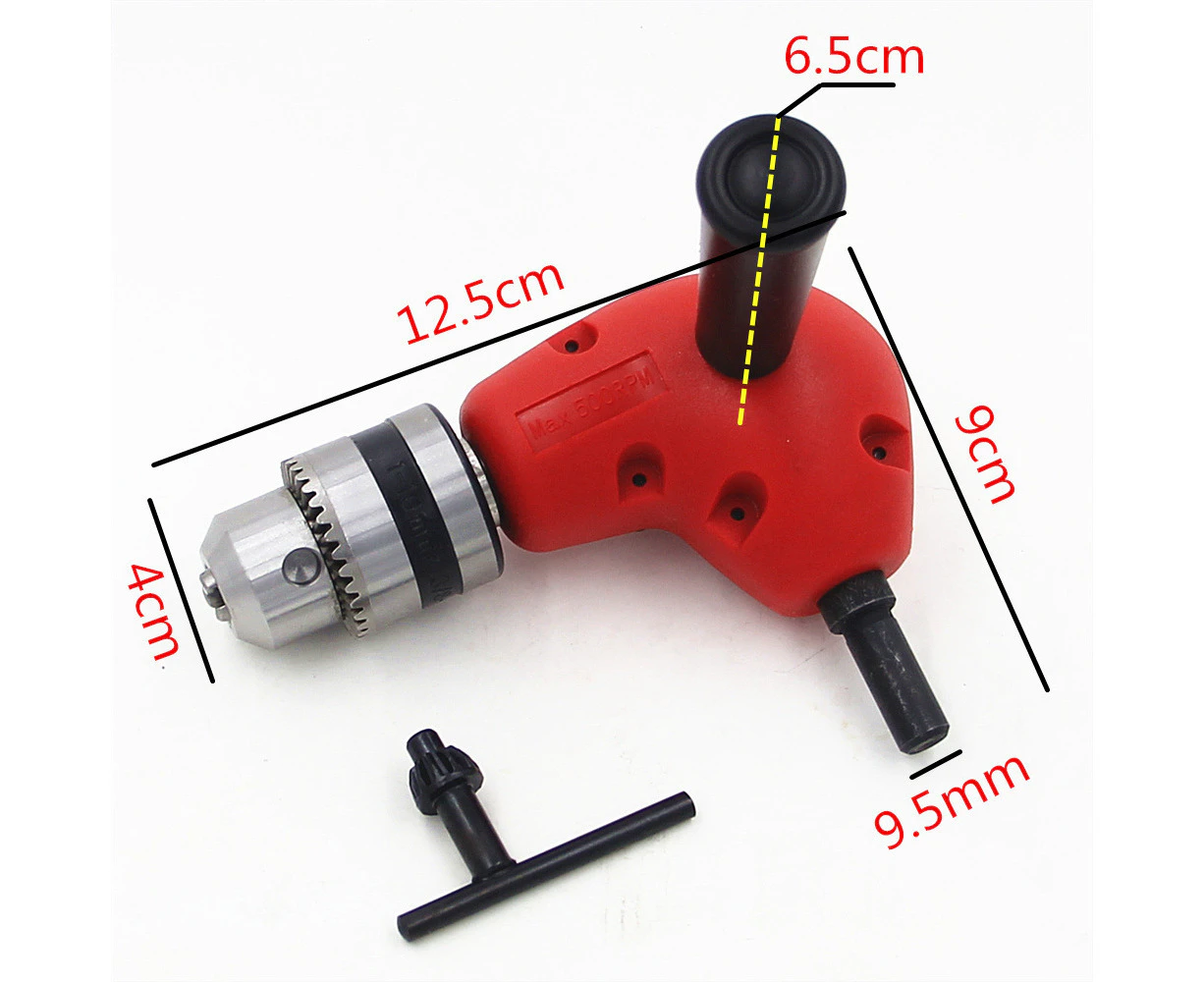 90 Degree Electric Drill Right Angle Bend Extension Accessories Three-Jaw Angle Chuck Narrow Space Repair Tool Right Angle Drill Bit