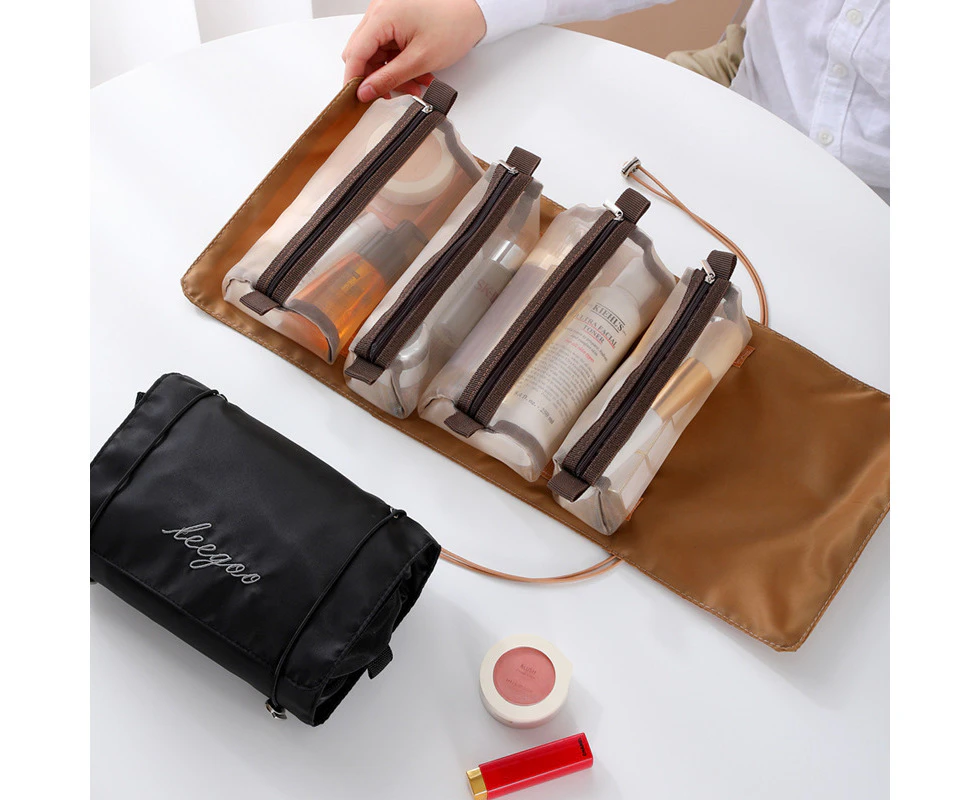 Toiletry Bag, Clear Travel Makeup Bags, Portable Waterproof Detachable Zipper Organizer Bag, Women Toiletry Bags, Pink