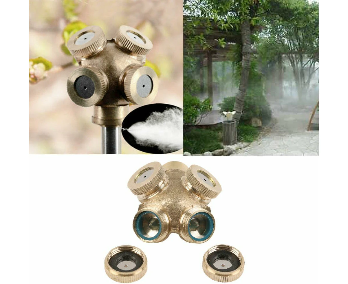 Holes Professional Misting Nozzle Brass Spray Mist Nozzles Garden Sprinklers Water Hose Fitting Connector for Gardening and Agriculture