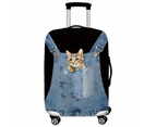 Luggage Cover Thicker Protective Cover Pet Print Denim Travel Suitcase 25-28''