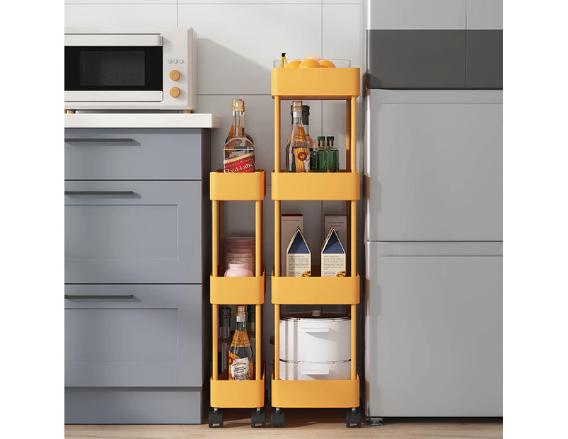 Floor Storage Rack Multi-layer Storage Rack Trolley Kitchen Bedroom Bathroom Mobile Storage Rack Finishing Rack with Wheels