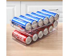 Beer Coke Refrigerator Storage Box Transparent Double Layer Rolling Beverage Storage Box Household Cans Storage Rack