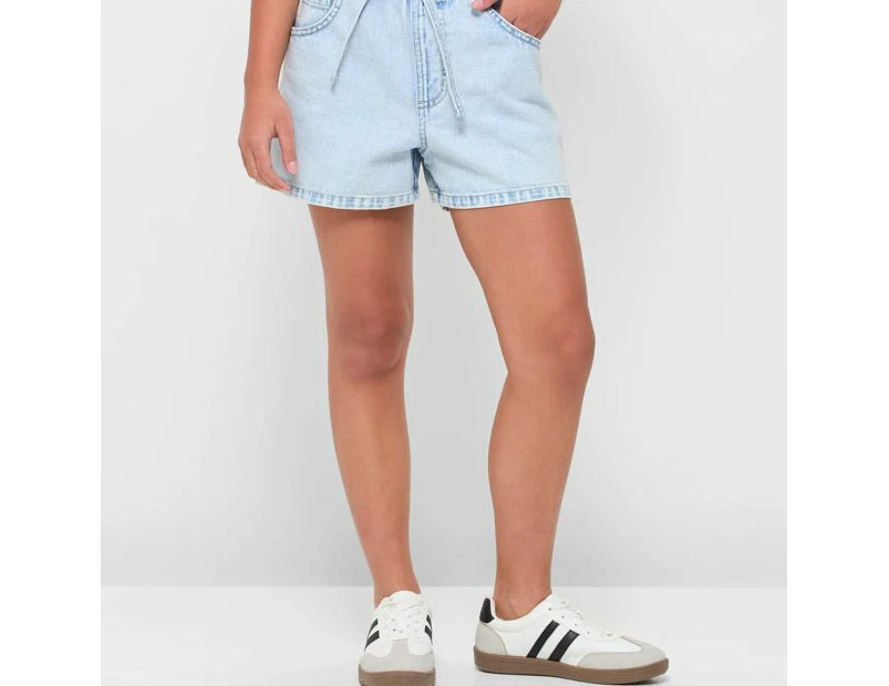 Target Paperbag Waist Denim Shorts