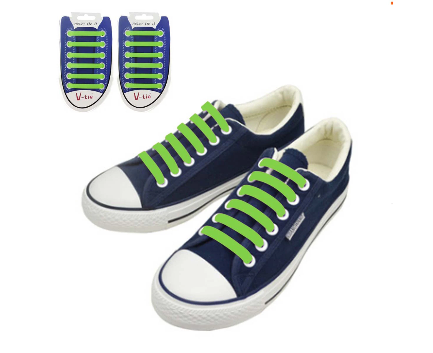 Luminous Easy Lazy No Tie Elastic Silicone Shoe Laces Shoelaces Adult Unisex - Luminous Green