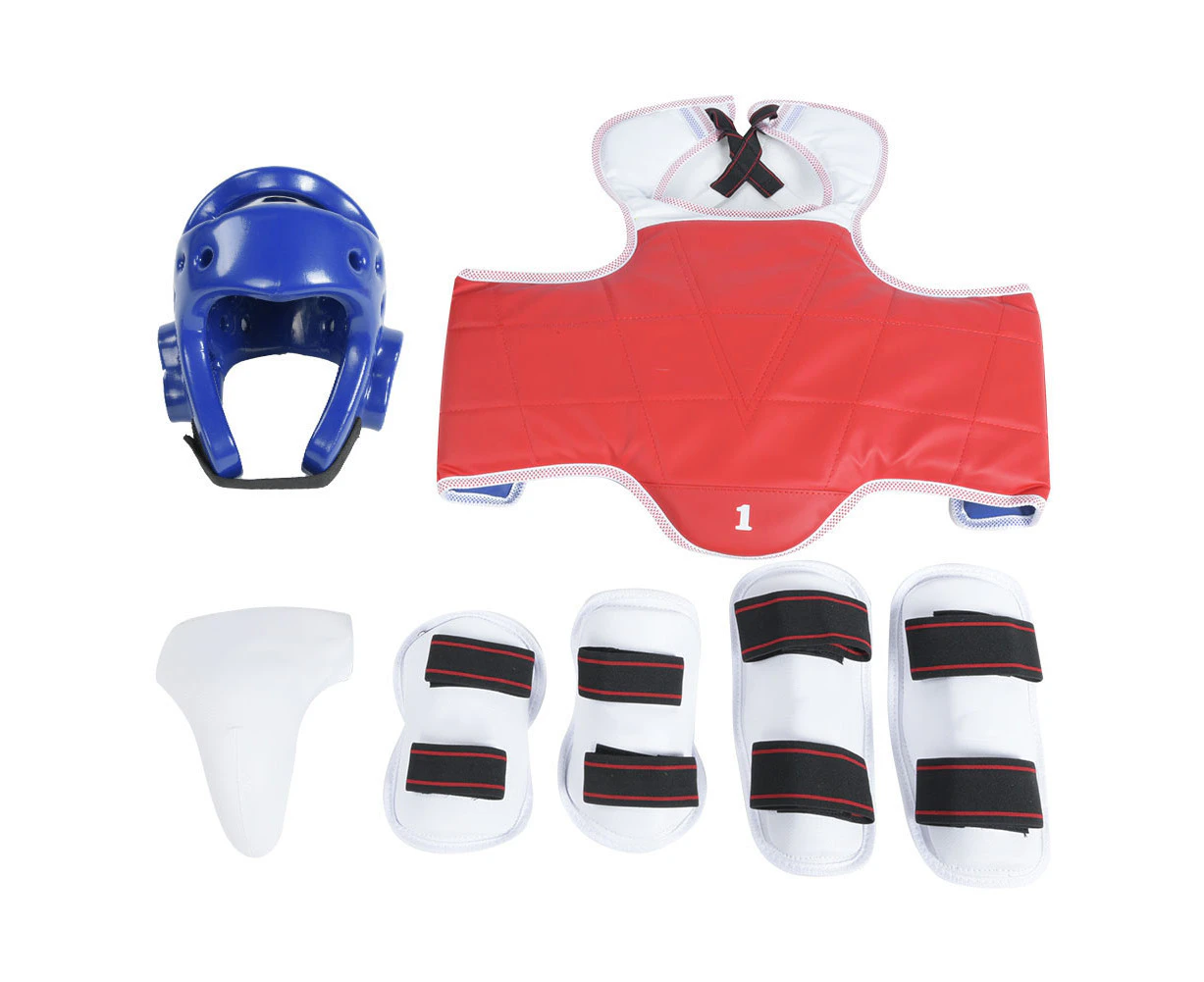 Durable Men Taekwondo Groin Guard Arm Band Boxing Karate Crotch Protector Kit Set(M)