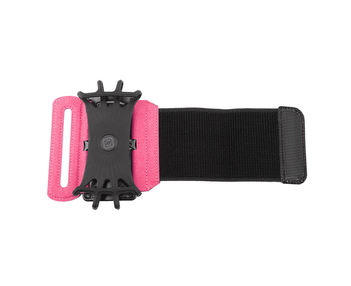 Universal 180 Degree Rotatable Mobile Phone Wrist Sport Armband With Earphone Holder (Pink)