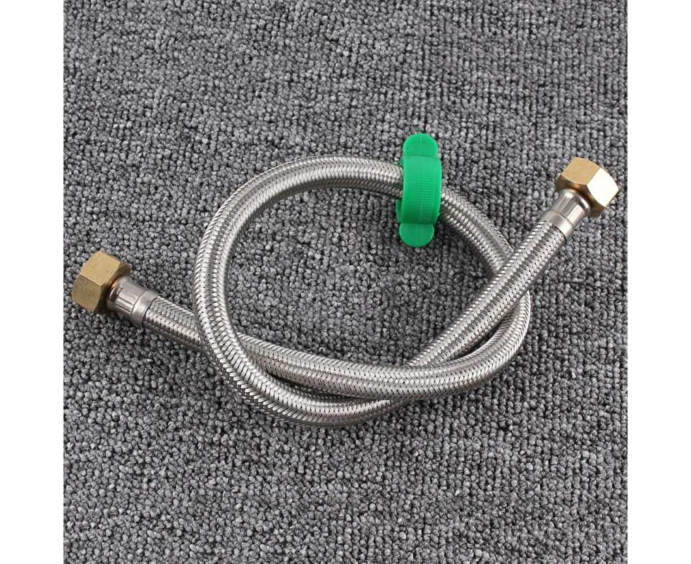 40cm Copper Hat 304 Stainless Steel Metal Knitting Hose Toilet Water Heater Hot And Cold Water High Pressure Pipe 4/8 Inch DN15 Connecting Pipe