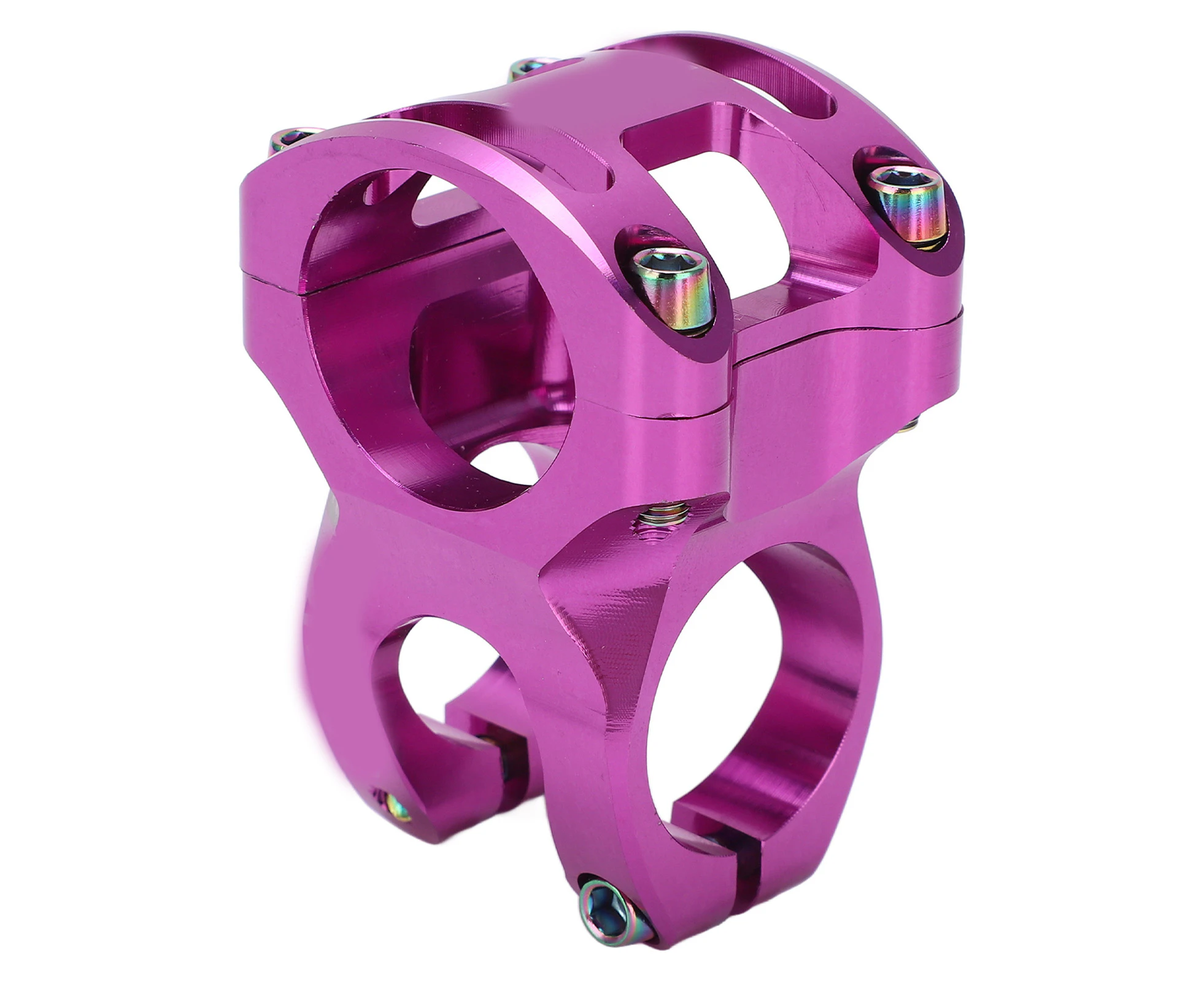 Lebycle Bike Handlebar Stem 31.8Mm Short Hollow Mountain Bike Speed Drop Stem Cnc Aluminium Alloypurple