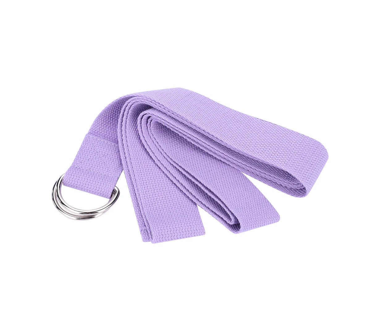 Cotton Blend Stretching Exercise Yoga Belt Stretch Band Strap(Light Purple)