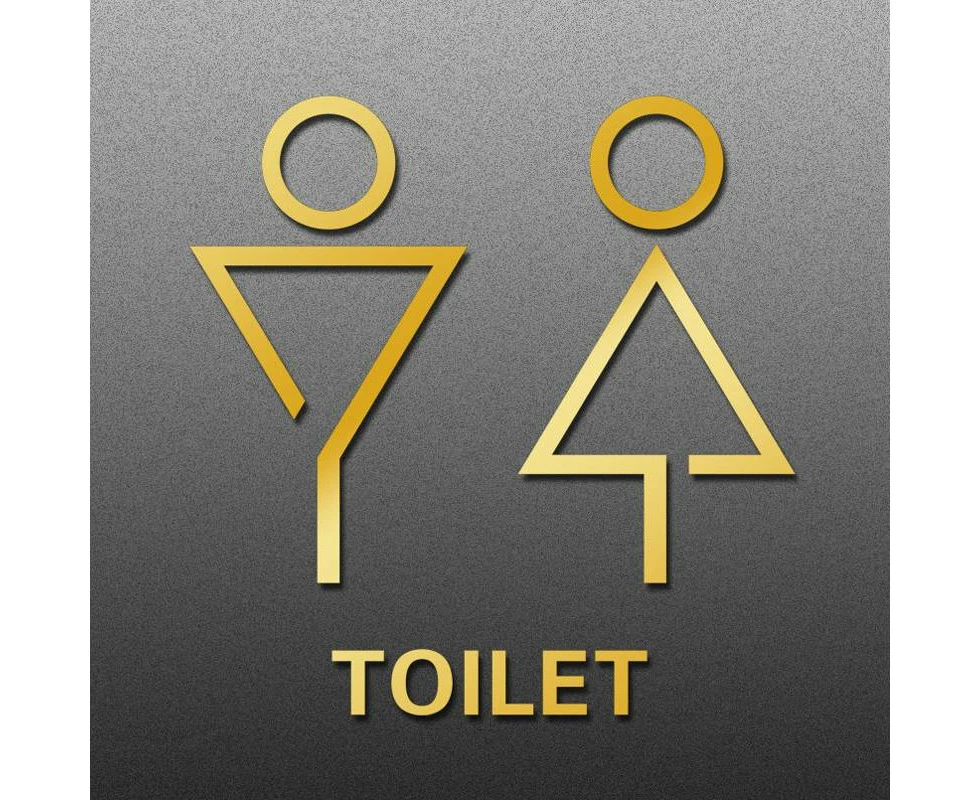 19 x 14cm Personalized Restroom Sign WC Sign Toilet Sign