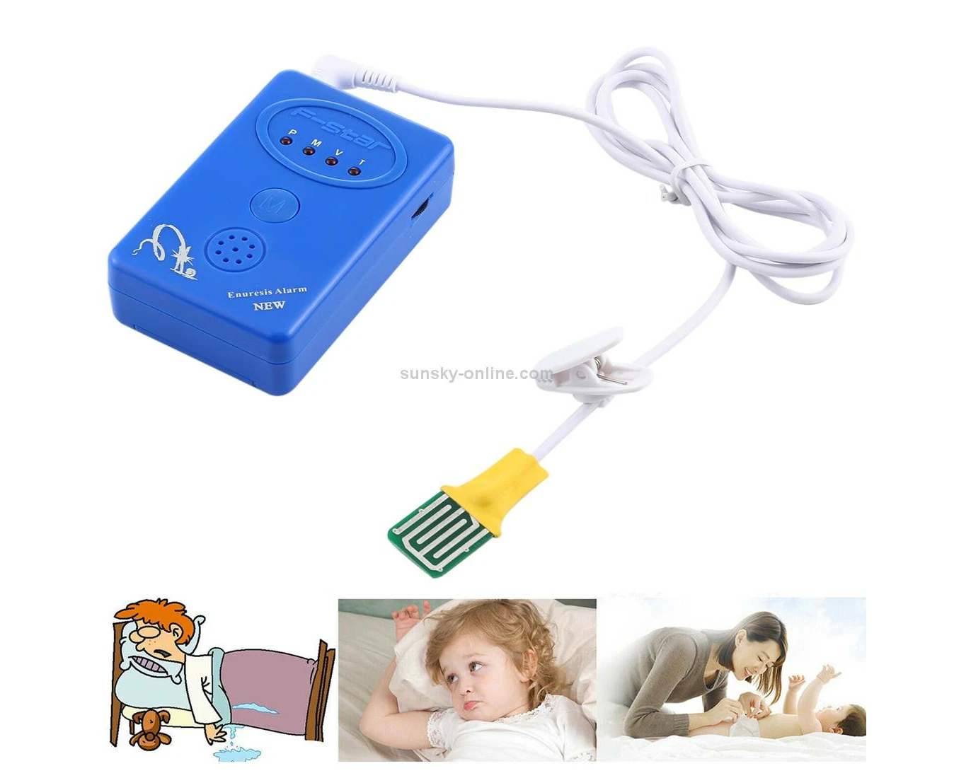 SVY001B Adult / Baby Bedwetting Enuresis Urine Bed Wetting Alarm +Sensor With Clamp