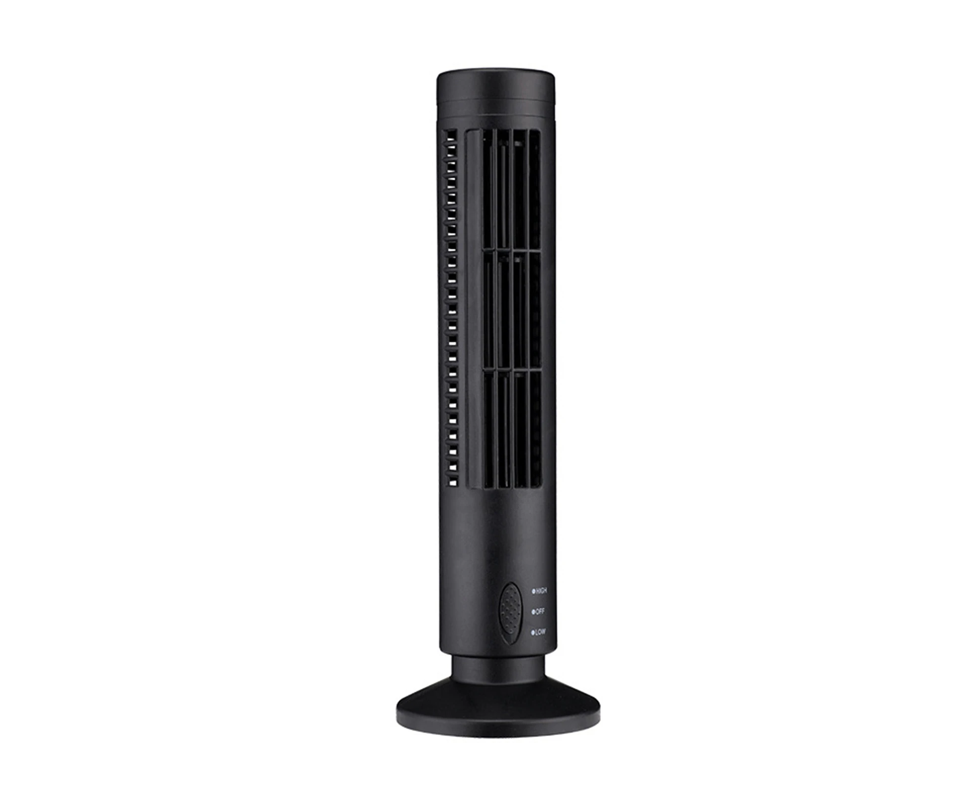 Mini USB Bladeless Tower Fan 2 Wind Speeds and Modes Standing Fan for Bedroom Living Room Home Office