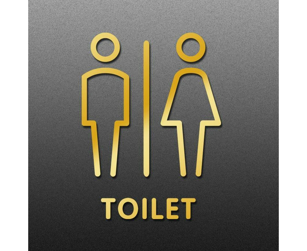 19 x 14cm Personalized Restroom Sign WC Sign Toilet Sign