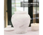 Marble Urn 25 CM Handmade Perfect Memorials Cremation Urns for Human Or Dog Ashes - Urns for Ashes Adult Female - White