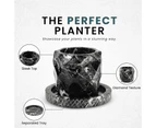 Marble PineApple Planter 15cm Handmade Pot for Home - Ceramic Pots for Planter Plants - Parlite Planter for Indoor Plant - Black