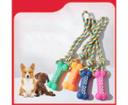 Dog Teething Toy Bone Style Noise Making Safe Silicone 11.4In Rope Bright Colors Dog Chew Toy For Puppy Small Pet