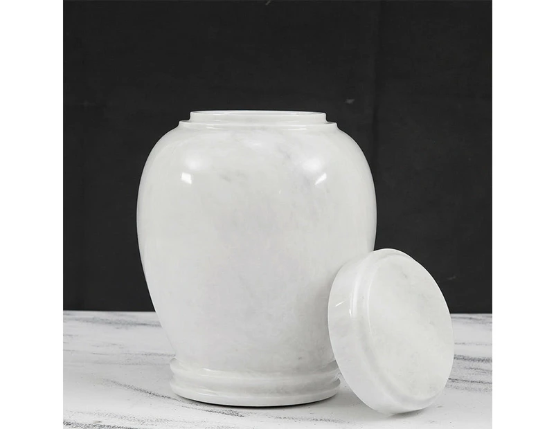 Marble Urn 20 CM Handmade Perfect Memorials Cremation Urns for Human Or Dog Ashes - Urns for Ashes Adult Female - White