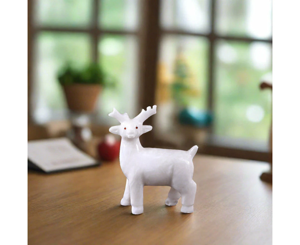 20 cm  Marble Home Decoration Animal Showpieces - Different Shapes-Horse-Deer - White