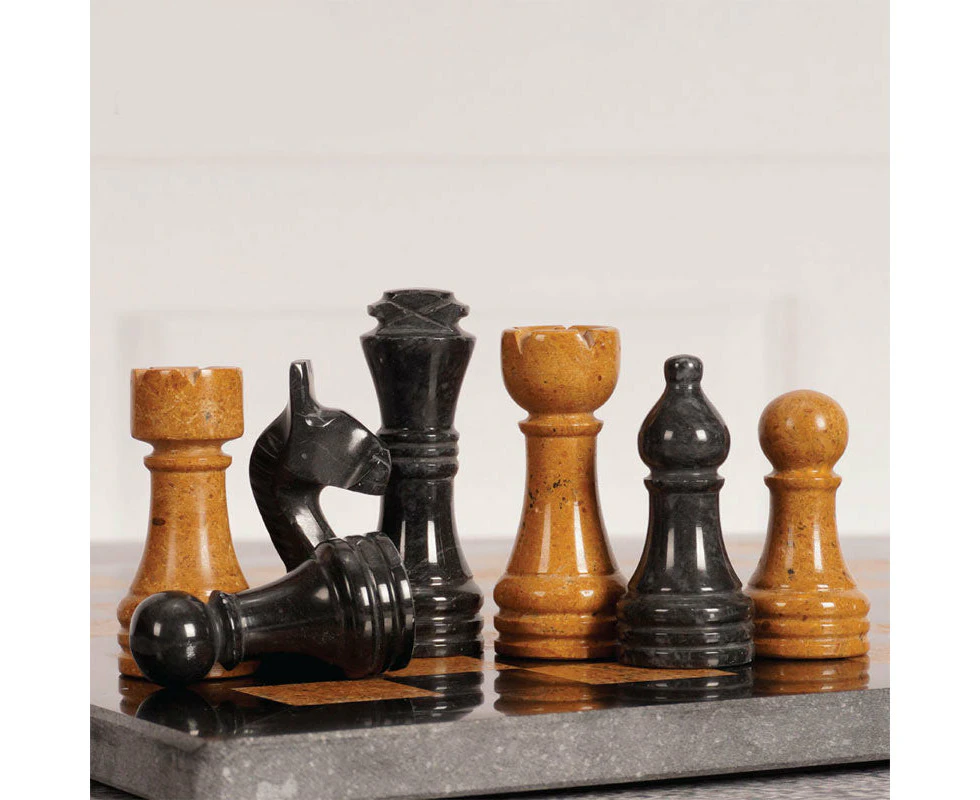 Classic Marble 30cm Chess Set - Marble Chess Pieces 3.5 Inch King Figures Handmade 32 Chess Figures - Suitable for 16-20 Inch Chess Game - Board Games &...