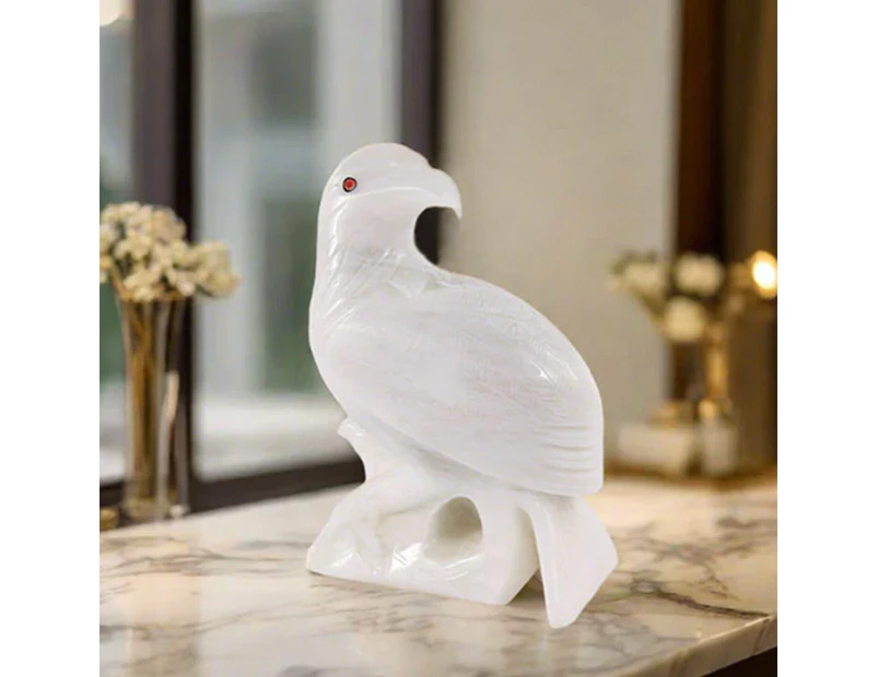 20 cm  Marble Home Decoration Animal Showpieces - Different Shapes- Eagle - White