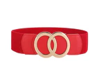 Elastic Women'S Waist Belt Women'S Waist Belt Women'S Wide 5 Cm Leather Belt Large Waist 83Cm Red Fashion Woman Dress Belt Stretchy Belt