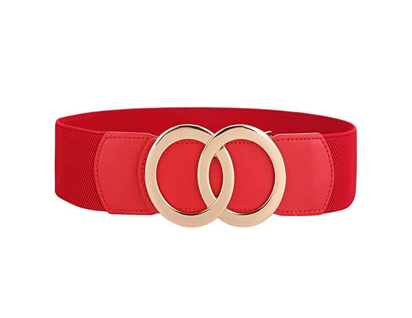 Elastic Women'S Waist Belt Women'S Waist Belt Women'S Wide 5 Cm Leather Belt Large Waist 83Cm Red Fashion Woman Dress Belt Stretchy Belt