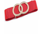 Elastic Women'S Waist Belt Women'S Waist Belt Women'S Wide 5 Cm Leather Belt Large Waist 83Cm Red Fashion Woman Dress Belt Stretchy Belt