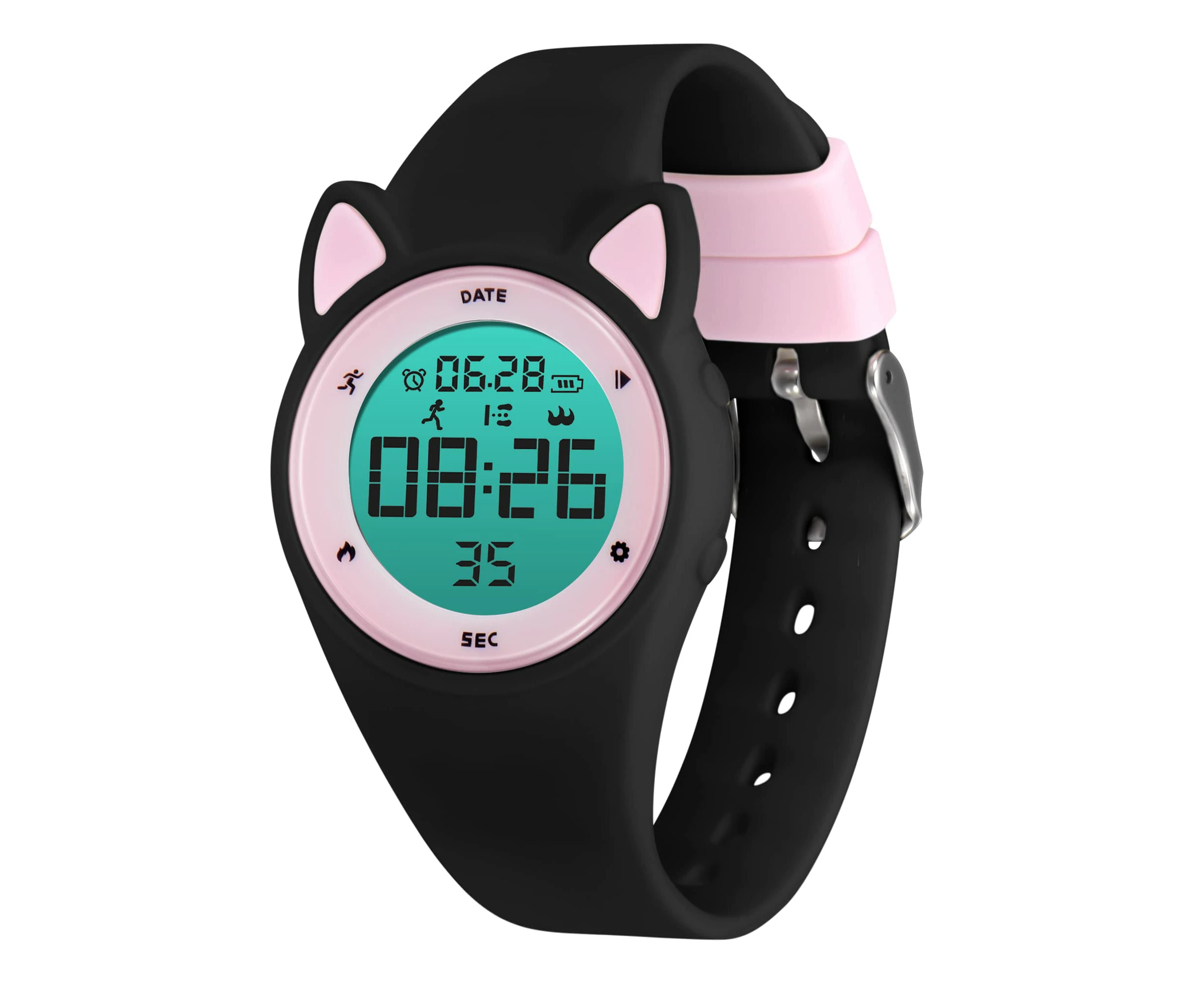 WSECOMM  Kids Digital Watch, with Pedometer, Non-Bluetooth Fitness Tracker, Waterproof Watch, Alarm Clock, Stopwatch, Great Gift for for Teens Girls