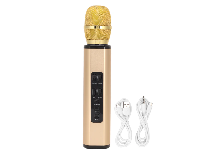 K6 Wireless Bluetooth Microphone Portable Handheld Microphone Speaker Machine For Pc Smartphonesgold