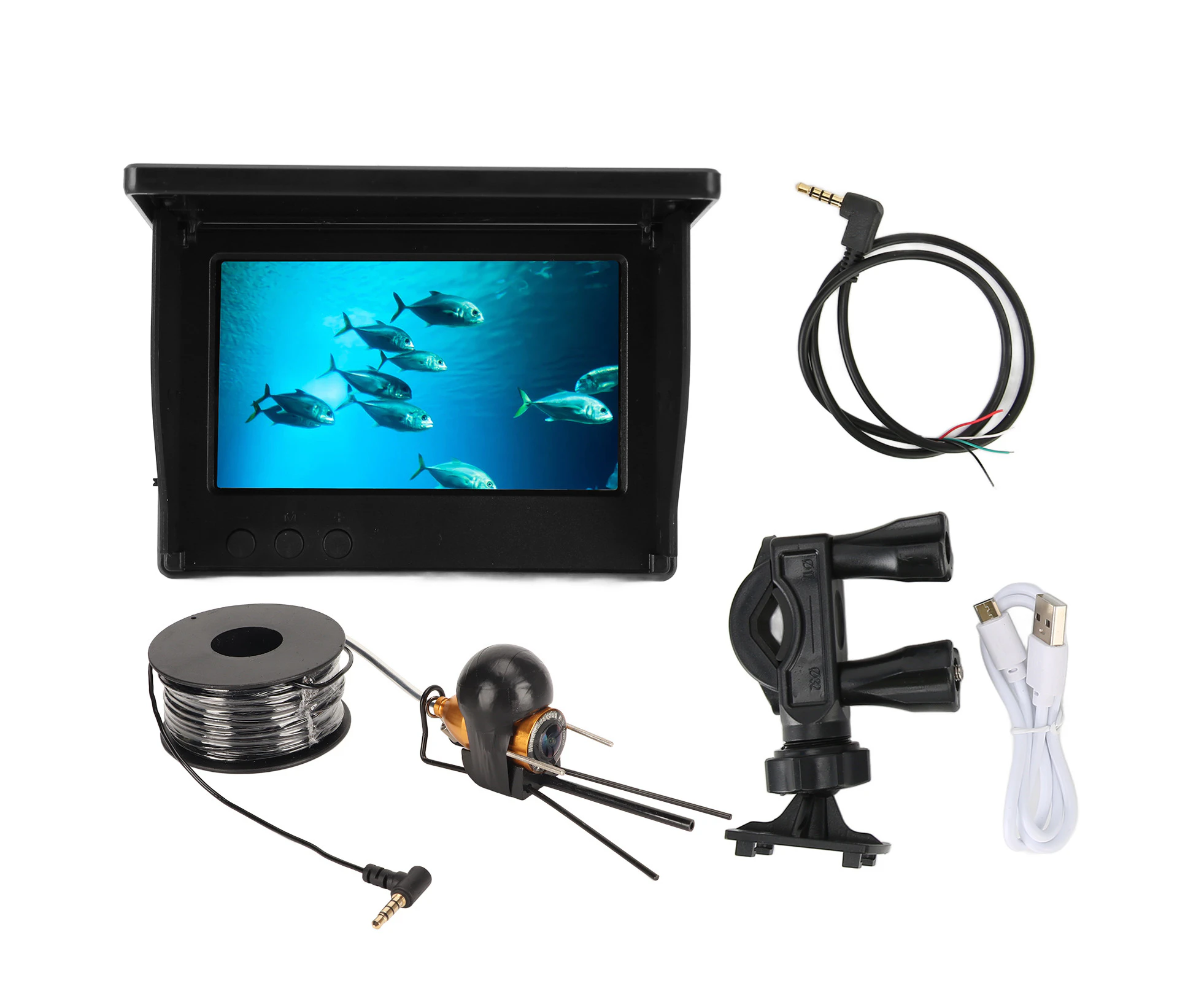 Fish Finder Visual 5 Inch Hd Ips Screen Underwater Fishing Camera With Sun Visor For Ice Lake Sea Boat Fishing