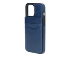 Mobile Phone Leather Case  Buckle Phone Case Wallet With Credit Card Holder For Iphone 13 Pro Max 6.7Inch Blue