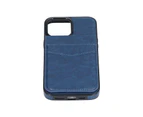 Mobile Phone Leather Case  Buckle Phone Case Wallet With Credit Card Holder For Iphone 13 Pro Max 6.7Inch Blue