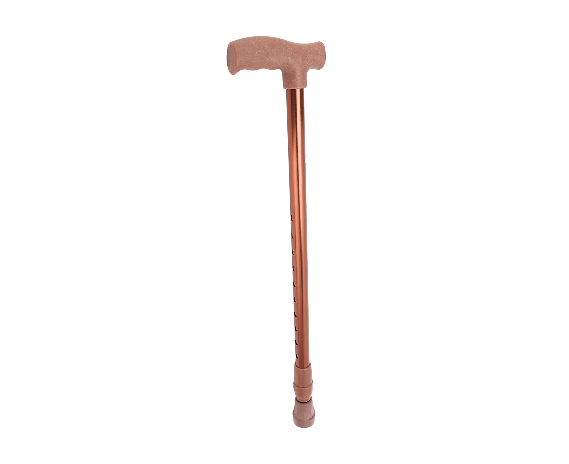 Walking Cane Adjustable Ergonomic Soft Rubber Hand Grip Lightweight Mobility Aid Cane Coffee