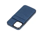 Mobile Phone Leather Case  Buckle Phone Case Wallet With Credit Card Holder For Iphone 13 Pro Max 6.7Inch Blue