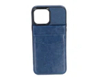 Mobile Phone Leather Case  Buckle Phone Case Wallet With Credit Card Holder For Iphone 13 Pro Max 6.7Inch Blue