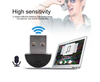 Portable Usb Mini Studio Speech Microphone Recording Audio Mic Adapter For Computer Pc Black