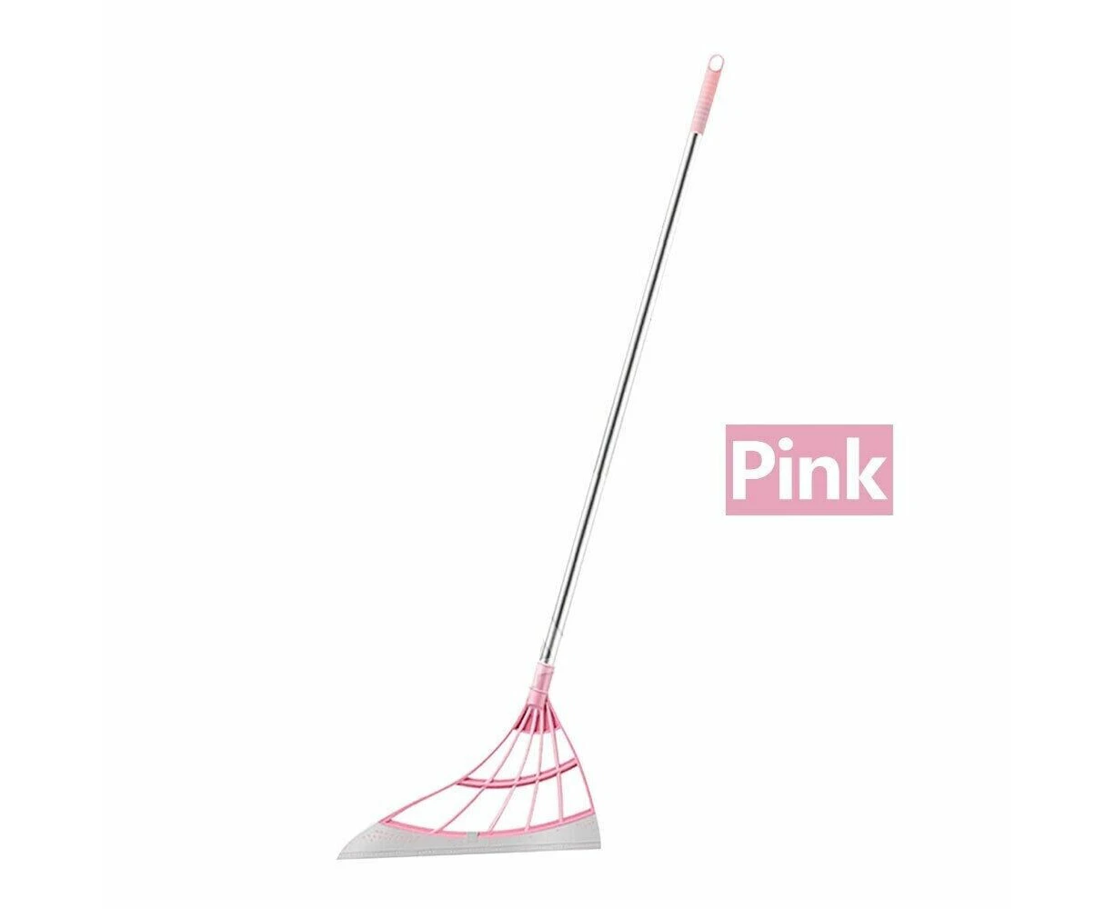 Multifunctional Magic Broom Mop Wiper Scraper Dust Floor Rubber Cleaning - Pink