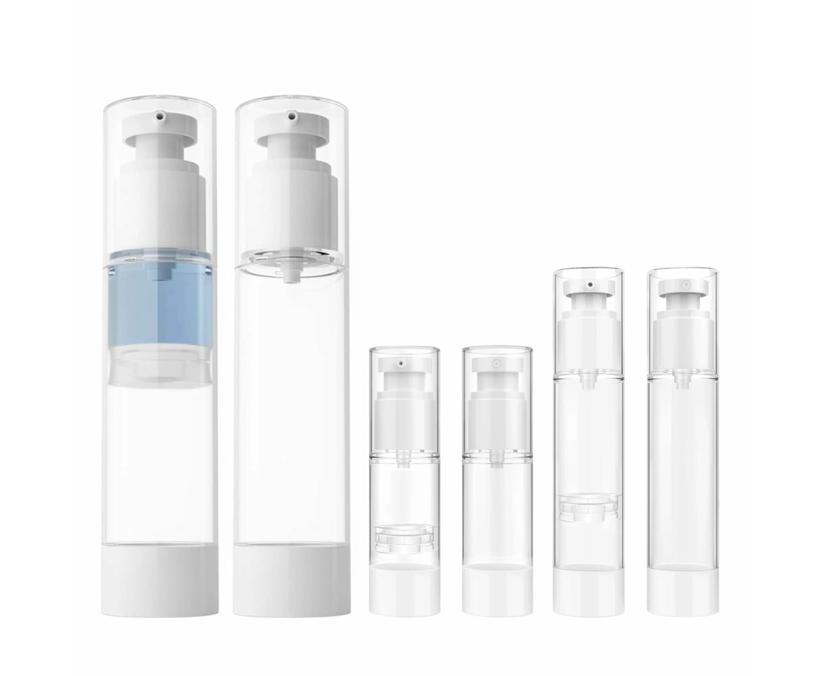 WSECOMM  Travel Bottle, pack of 6,Reusable containers of various sizes,Transparent sealed skin care products travel Pump bottles (pack of 6)