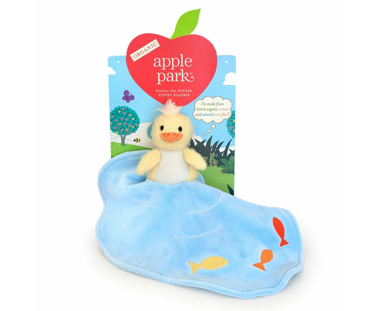 Apple Park Ducky Finger Puppet Rattle Blankie - Apple Park