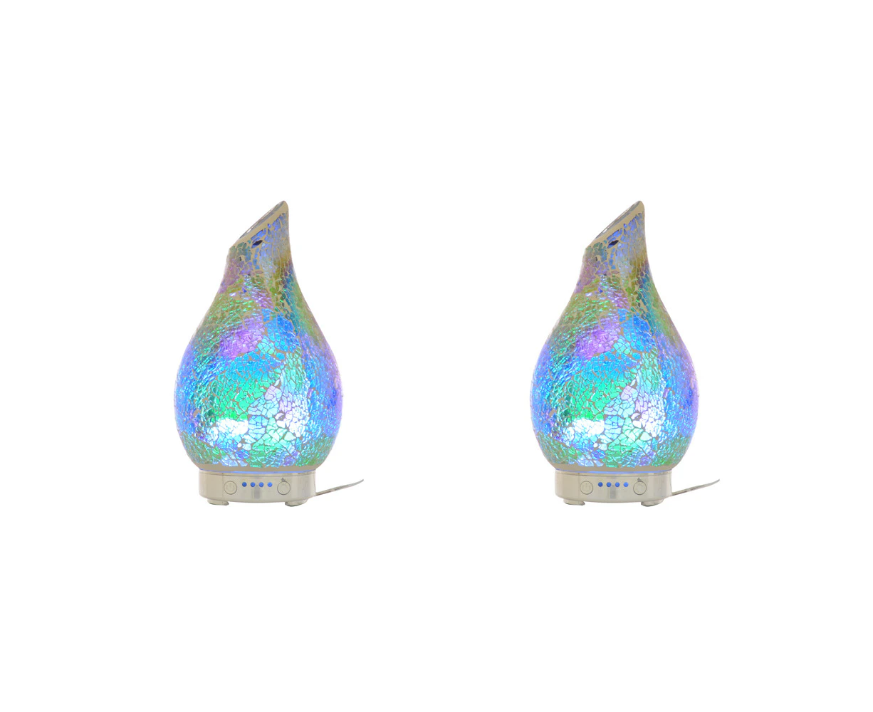 2x Gibson Gifts Aroma Humidifier Aromatherapy Mist Diffuser 24cm Mosaic Ocean