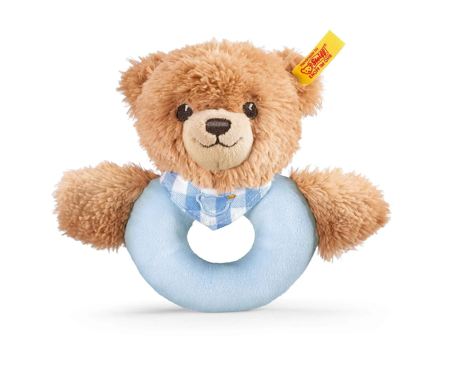 Steiff Sleep Well Bear Grip Toy with Rattle - Steiff Babyworld - 12cm - Blue