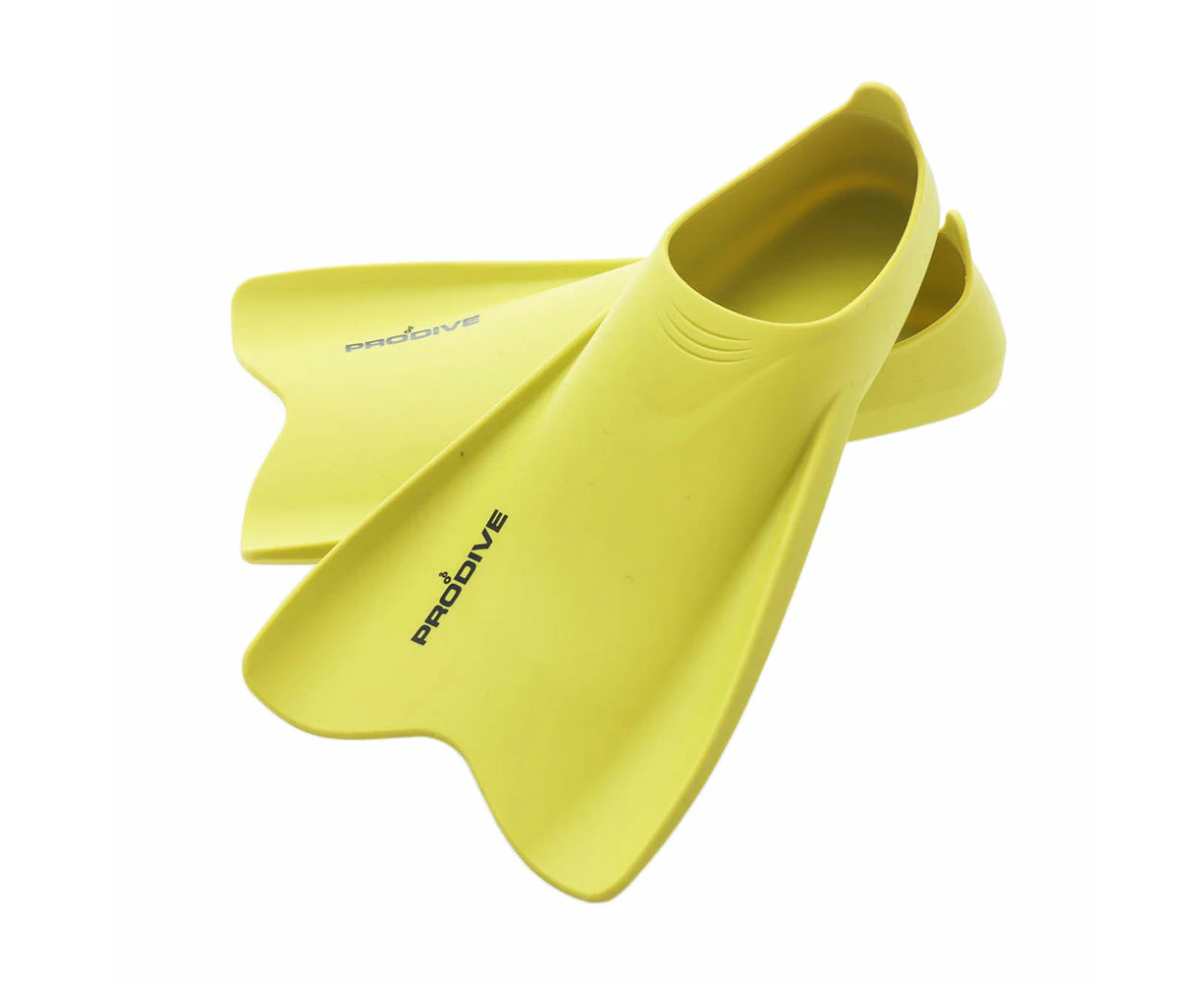 Pro-Dive Silicone Swimming Snorkeling Fins Yellow US14-15