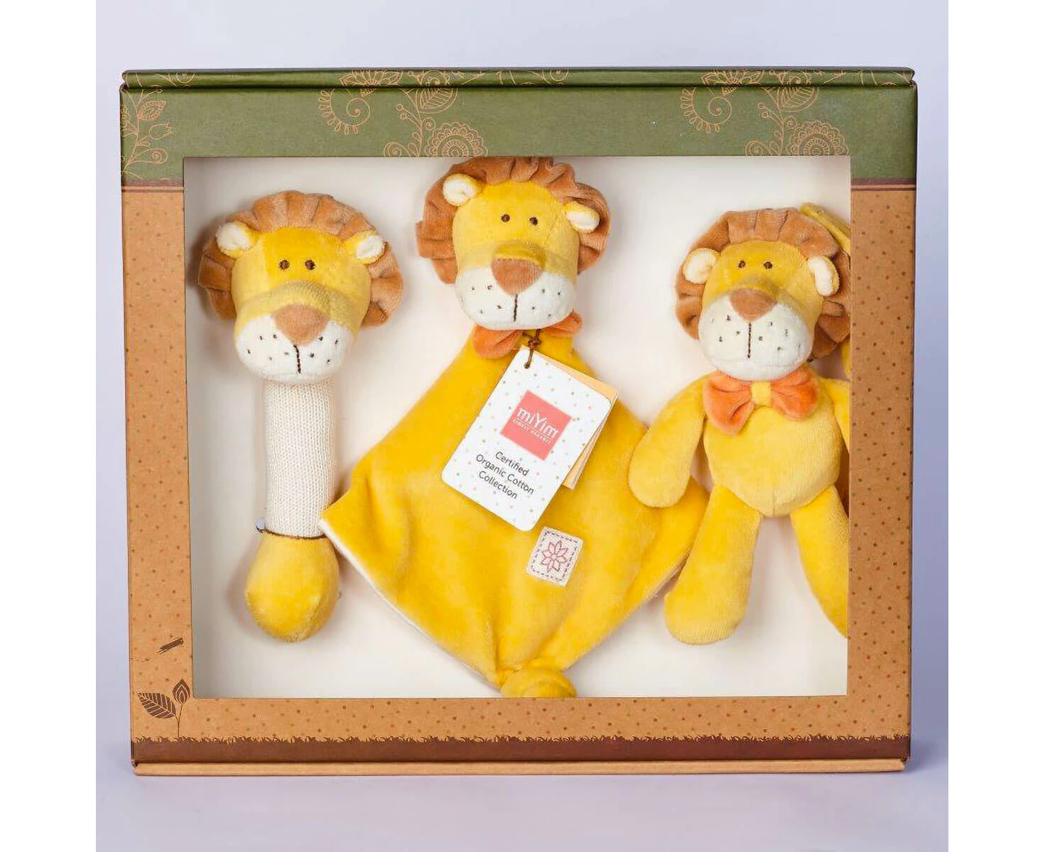 MiYim Lion Stick Rattle, Lovie and Stroller Toy Gift Set - MiYim