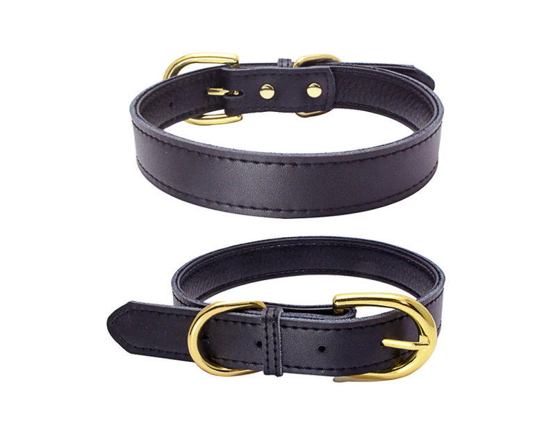 Basic Classic Padded Leather Pet Collar, Suitable For Small And Medium Sized Dogs,Black,Xs