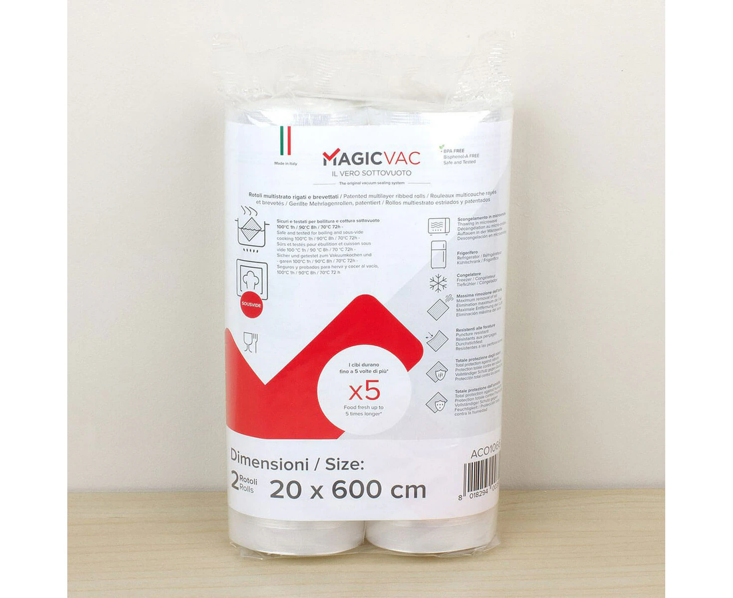 MAGIC VAC Vacuum Packing Rolls - 20cm x 6m - pack of 2 - Magic Vac