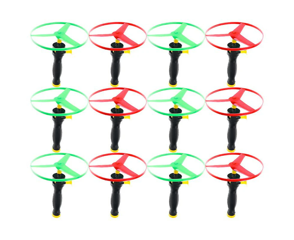 12pcs Pull String Flying Saucer