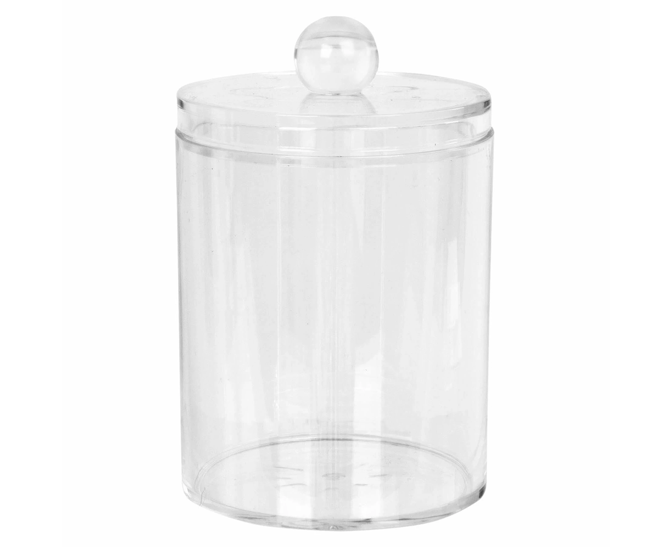 Harbour Housewares Reusable Plastic Bathroom Canister with Clear Lid