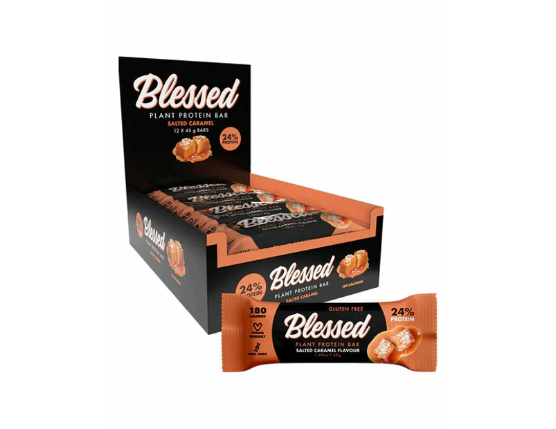 EHP Labs Blessed Plant Protein Bars | Box of 12 - Salted Caramel